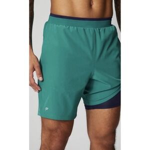 Fabletics Pull On Shorts Men's Sz 34 Green Athletic 5" Inseam